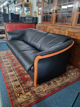 Load image into Gallery viewer, Ekornes Manhatten Black Leather Sofa
