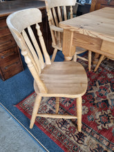 Load image into Gallery viewer, Pine Farmhouse Scrub Top Kitchen Dining Table &amp; Eight Dining Chairs
