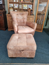 Load image into Gallery viewer, Leather Swivel Chair And Footstool
