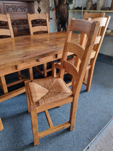 Load image into Gallery viewer, French Oak Farmhouse  Extending Dining Table  And Chairs With Matching Cupboard - Charlotte Rose Interiors
