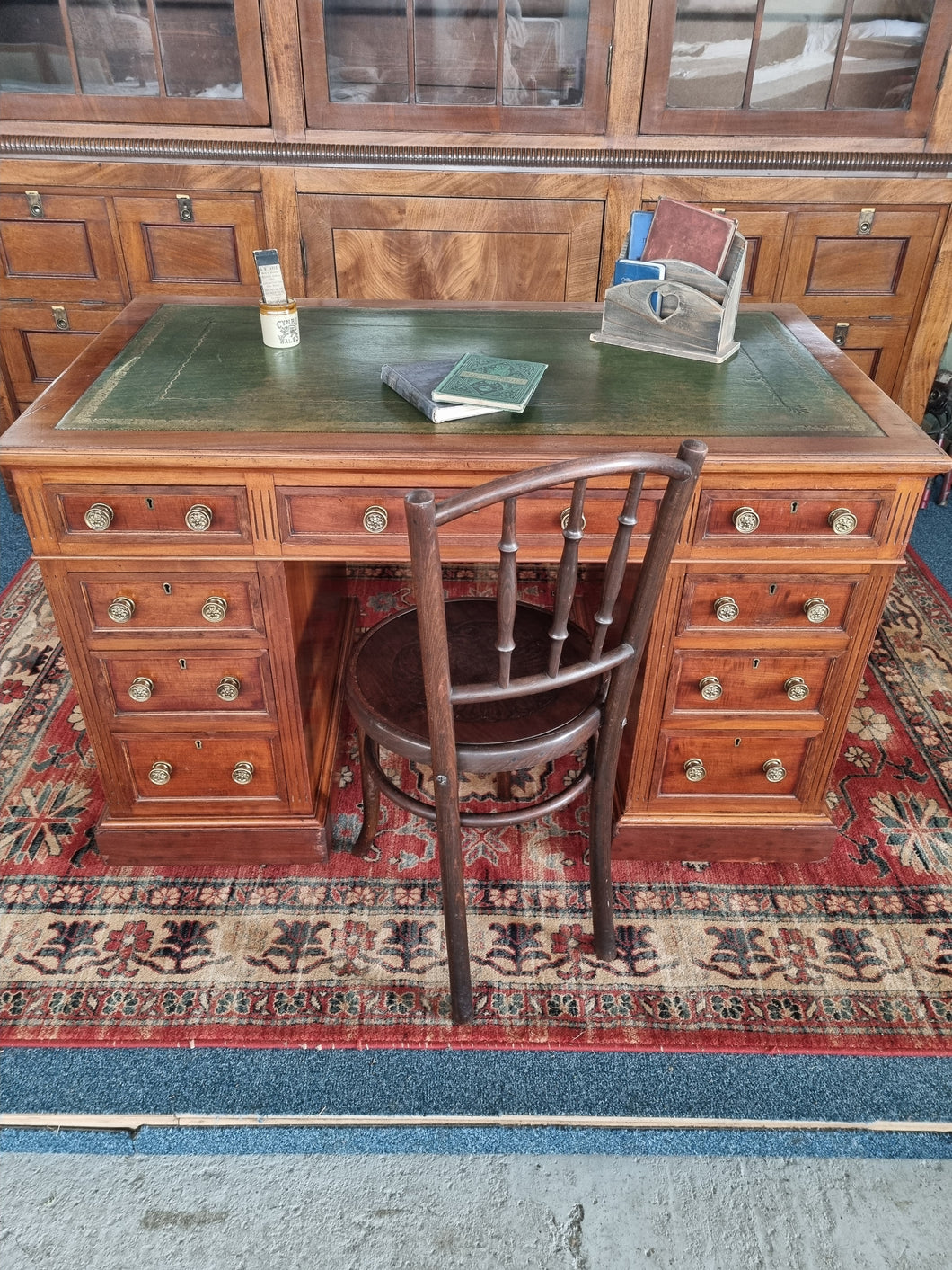 Victorian Mahogany Twin Pedestal Desk Hobbs & Co London