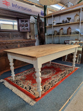 Load image into Gallery viewer, Victorian Antique Pine Kitchen Scrub Top Dining Table
