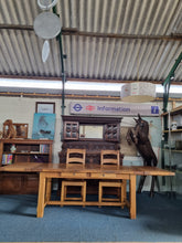 Load image into Gallery viewer, French Oak Farmhouse  Extending Dining Table  And Chairs With Matching Cupboard - Charlotte Rose Interiors
