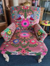 Load image into Gallery viewer, Armchair Upholstered With Decorative Hand Crewel Work
