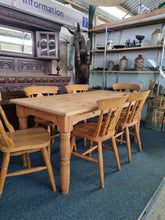 Load image into Gallery viewer, Pine Vintage Farmhouse Scrub Top Dining/Kitchen Table - Charlotte Rose Interiors
