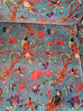 Load image into Gallery viewer, Large Velvet Sofa Upholstered In A Bird Of Paradise Velvet Fabric In Blue
