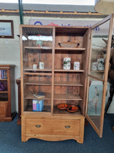 Load image into Gallery viewer, Vintage Glazed Stripped Pine Display Cabinet
