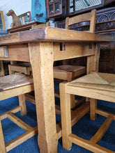 Load image into Gallery viewer, French Oak Farmhouse  Extending Dining Table  And Chairs With Matching Cupboard - Charlotte Rose Interiors
