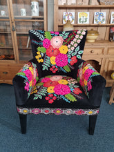 Load image into Gallery viewer, Upholstered Armchair With Decorative Hand Embroidery Crewel Work
