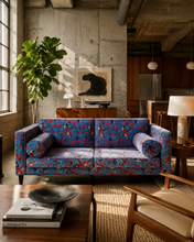 Load image into Gallery viewer, Large Velvet Sofa Upholstered In A Bird Of Paradise Velvet Fabric In Blue - Charlotte Rose Interiors
