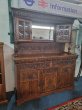 Load image into Gallery viewer, Antique Edwardian Carved Oak Court Cupboard
