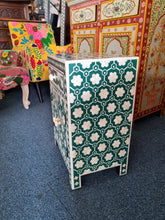 Load image into Gallery viewer, Green Bone Inlay Nightstand Bedside Cabinet
