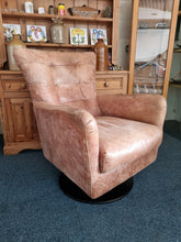 Load image into Gallery viewer, Leather Swivel Chair And Footstool
