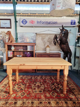 Load image into Gallery viewer, Farmhouse Vintage Scrub Top Pine Dining Table With A Single Drawer
