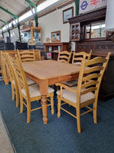 Load image into Gallery viewer, Vintage Pine Farmhouse Scrub Top Dining/Kitchen Table With A Drawer - Charlotte Rose Interiors
