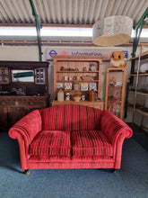 Load image into Gallery viewer, Two Seater Sofa Upholstered In A Deep Red Short Pile Velvet

