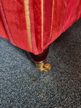 Load image into Gallery viewer, Two Seater Sofa Upholstered In A Deep Red Short Pile Velvet
