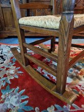 Load image into Gallery viewer, Solid Oak Rocking Chair With Rush Seat - Charlotte Rose Interiors
