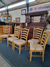 Load image into Gallery viewer, Ladder Back Dining Chairs Set Of Six Four Chairs And Two Carvers - Charlotte Rose Interiors
