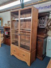Load image into Gallery viewer, Vintage Glazed Stripped Pine Display Cabinet

