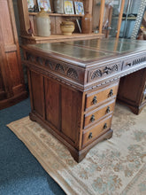 Load image into Gallery viewer, Oak Twin Pedestal Partners Desk Old Charm By Woods Brothers With Original Keys
