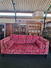Load image into Gallery viewer, Large Velvet Sofa Upholstered In A Bird Of Paradise Velvet Fabric
