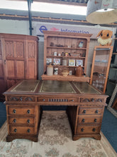 Load image into Gallery viewer, Oak Twin Pedestal Partners Desk Old Charm By Woods Brothers With Original Keys
