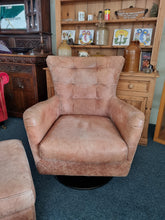 Load image into Gallery viewer, Leather Swivel Chair And Footstool

