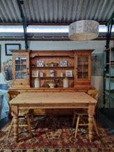 Load image into Gallery viewer, Farmhouse Vintage Scrub Top Pine Dining Table
