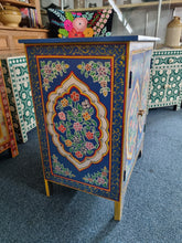 Load image into Gallery viewer, Hand Painted Cabinet/Cupboard Blue Floral
