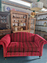 Load image into Gallery viewer, Two Seater Sofa Upholstered In A Deep Red Short Pile Velvet
