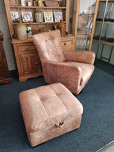 Load image into Gallery viewer, Leather Swivel Chair And Footstool
