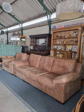 Load image into Gallery viewer, Leather Three Seater Sofa And Matching Arm Chair

