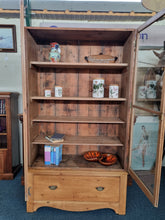 Load image into Gallery viewer, Vintage Glazed Stripped Pine Display Cabinet
