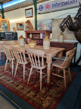 Load image into Gallery viewer, Farmhouse Kitchen Scrub Top Pine Dining Table
