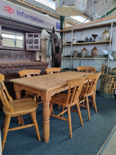 Load image into Gallery viewer, Pine Vintage Farmhouse Scrub Top Dining/Kitchen Table - Charlotte Rose Interiors
