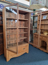 Load image into Gallery viewer, Vintage Glazed Stripped Pine Display Cabinet
