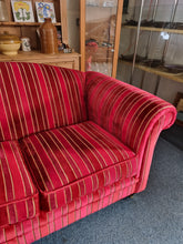 Load image into Gallery viewer, Two Seater Sofa Upholstered In A Deep Red Short Pile Velvet
