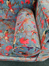 Load image into Gallery viewer, Large Velvet Sofa Upholstered In A Bird Of Paradise Velvet Fabric In Blue
