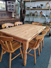 Load image into Gallery viewer, Scrub Top Farmhouse Dining/Kitchen Table - Charlotte Rose Interiors
