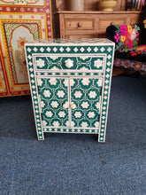 Load image into Gallery viewer, Green Bone Inlay Nightstand Bedside Cabinet
