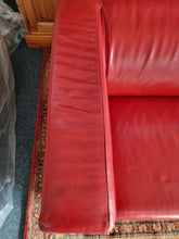 Load image into Gallery viewer, Red Leather Low Back Sofa
