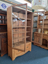 Load image into Gallery viewer, Vintage Glazed Stripped Pine Display Cabinet
