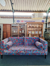 Load image into Gallery viewer, Large Velvet Sofa Upholstered In A Bird Of Paradise Velvet Fabric In Blue
