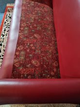 Load image into Gallery viewer, Antique Edwardian Red Leather And Upholstered Sofa
