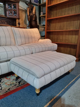 Load image into Gallery viewer, Arundel Sofa In A Lovely Stripe Fabric With Matching Foot Stool - Charlotte Rose Interiors
