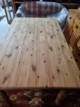 Load image into Gallery viewer, Farmhouse Vintage Scrub Top Pine Dining Table
