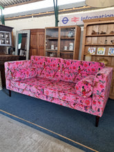 Load image into Gallery viewer, Large Velvet Sofa Upholstered In A Bird Of Paradise Velvet Fabric
