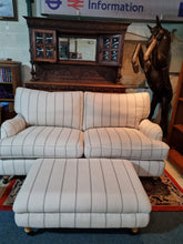 Load image into Gallery viewer, Arundel Sofa In A Lovely Stripe Fabric With Matching Foot Stool - Charlotte Rose Interiors

