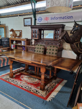 Load image into Gallery viewer, Oak Dining Table And Six Upholstered Dining Chairs
